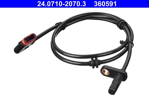 ATE 24.0710-2070.3 - Датчик ABS, частота обертання колеса autocars.com.ua