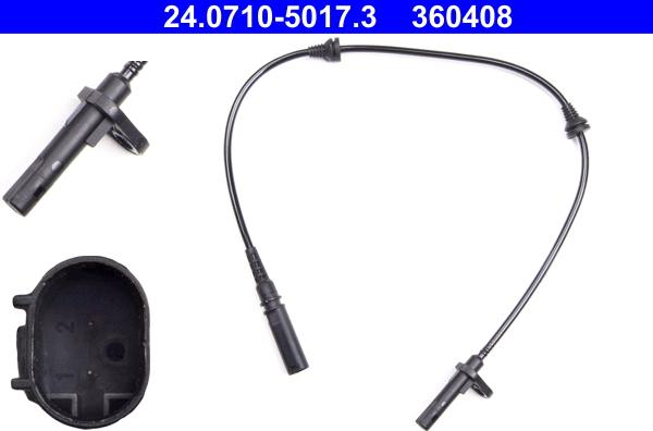 ATE 24.0710-5017.3 - Датчик ABS, частота обертання колеса autocars.com.ua
