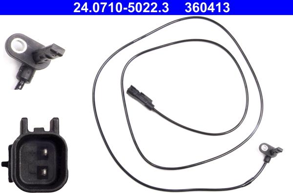ATE 24.0710-5022.3 - Датчик ABS, частота обертання колеса autocars.com.ua