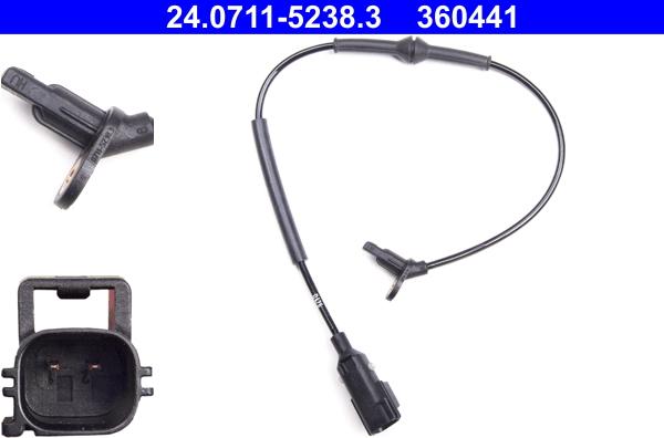 ATE 24071152383 - Датчик ABS, частота обертання колеса autocars.com.ua