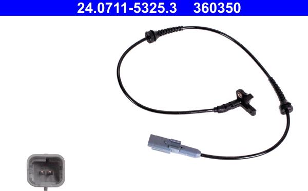 ATE 24.0711-5325.3 - Датчик ABS, частота обертання колеса autocars.com.ua