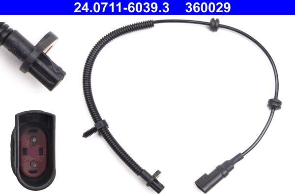 ATE 24071160393 - Датчик ABS, частота обертання колеса autocars.com.ua