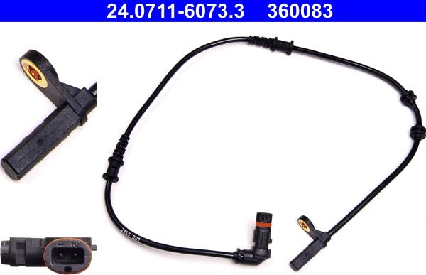 ATE 24071160733 - Датчик ABS, частота обертання колеса autocars.com.ua