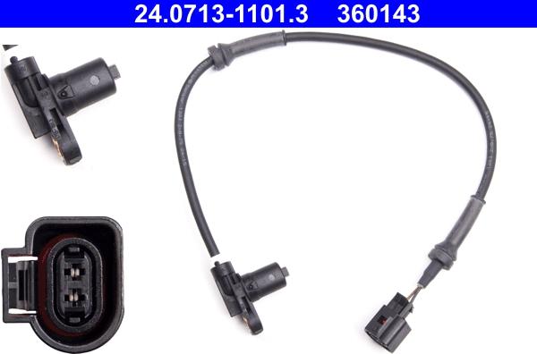 ATE 24.0713-1101.3 - Датчик ABS, частота обертання колеса autocars.com.ua