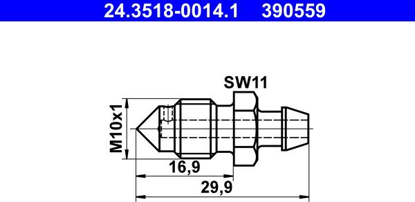ATE 24.3518-0014.1 - Болт воздушного клапана / вентиль autodnr.net