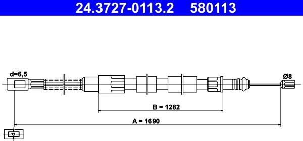 ATE 24.3727-0113.2 - Трос, гальмівна система autocars.com.ua