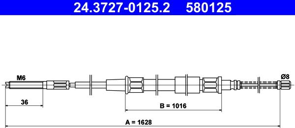 ATE 24.3727-0125.2 - Тросик, cтояночный тормоз autodnr.net