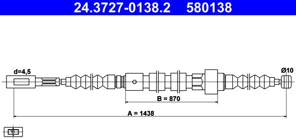 ATE 24.3727-0138.2 - Тросик, cтояночный тормоз avtokuzovplus.com.ua