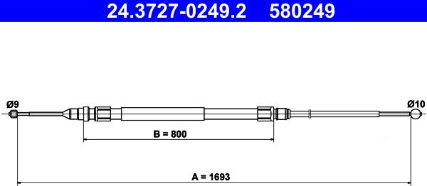 ATE 24.3727-0249.2 - Тросик, cтояночный тормоз avtokuzovplus.com.ua