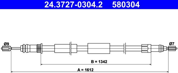 ATE 24.3727-0304.2 - Тросик, cтояночный тормоз autodnr.net