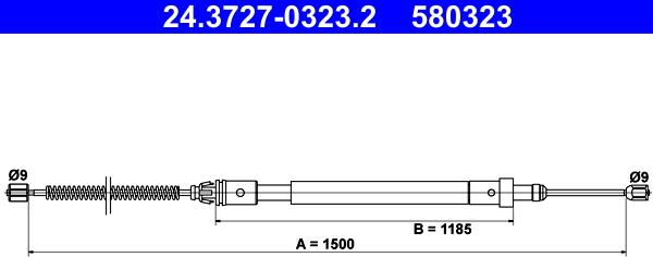 ATE 24.3727-0323.2 - Тросик, cтояночный тормоз avtokuzovplus.com.ua