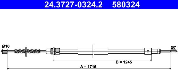 ATE 24.3727-0324.2 - Трос, гальмівна система autocars.com.ua