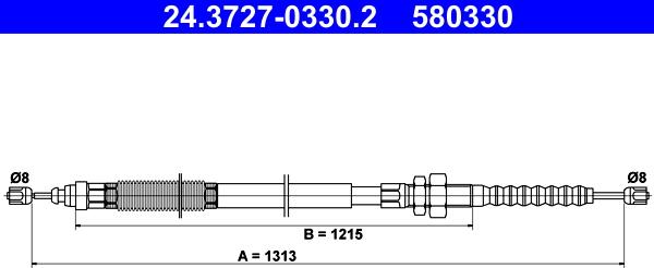 ATE 24.3727-0330.2 - Трос, гальмівна система autocars.com.ua