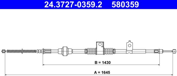 ATE 24.3727-0359.2 - Тросик, cтояночный тормоз avtokuzovplus.com.ua