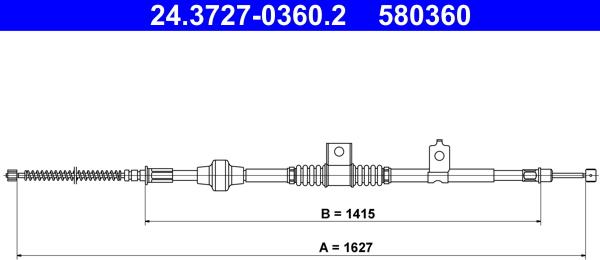 ATE 24.3727-0360.2 - Тросик, cтояночный тормоз avtokuzovplus.com.ua