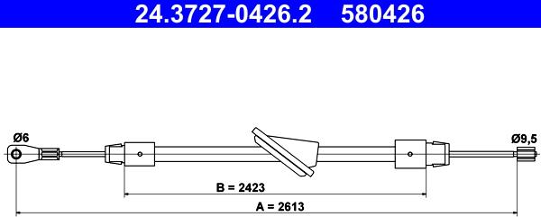 ATE 24.3727-0426.2 - Трос, гальмівна система autocars.com.ua