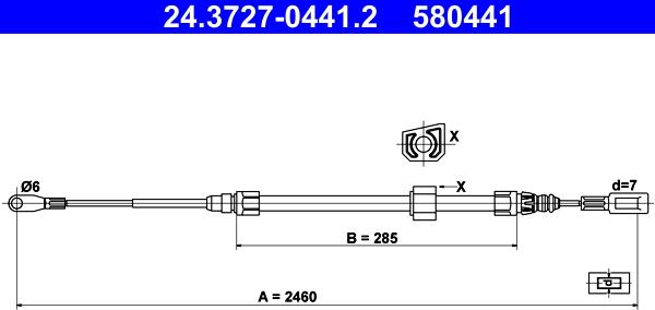 ATE 24.3727-0441.2 - Тросик, cтояночный тормоз autodnr.net