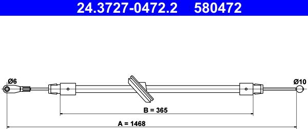 ATE 24.3727-0472.2 - Тросик, cтояночный тормоз autodnr.net