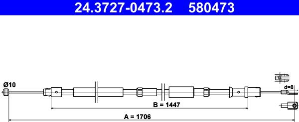 ATE 24.3727-0473.2 - Тросик, cтояночный тормоз autodnr.net