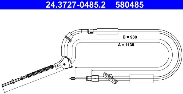 ATE 24.3727-0485.2 - Трос, гальмівна система autocars.com.ua