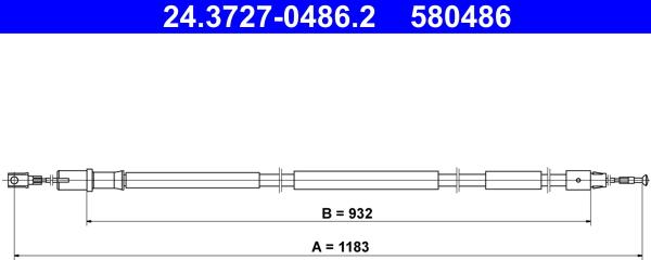 ATE 24.3727-0486.2 - Тросик, cтояночный тормоз autodnr.net