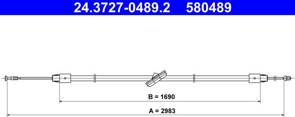 ATE 24.3727-0489.2 - Тросик, cтояночный тормоз autodnr.net