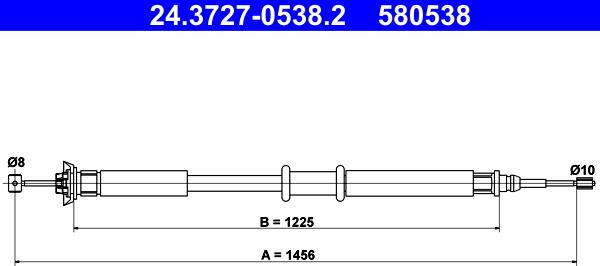 ATE 24.3727-0538.2 - Тросик, cтояночный тормоз avtokuzovplus.com.ua