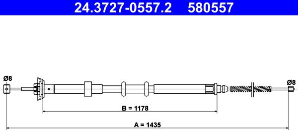 ATE 24.3727-0557.2 - Тросик, cтояночный тормоз avtokuzovplus.com.ua