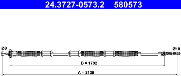 ATE 24.3727-0573.2 - Трос, гальмівна система autocars.com.ua