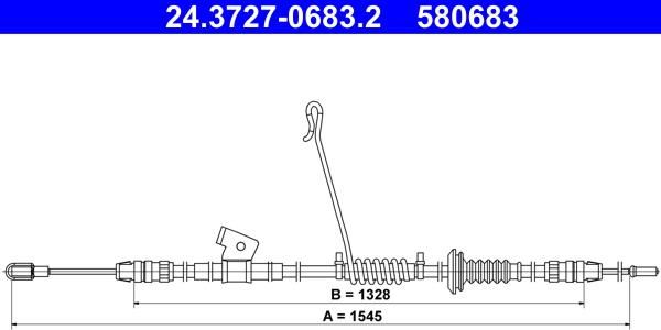 ATE 24.3727-0683.2 - Трос, гальмівна система autocars.com.ua