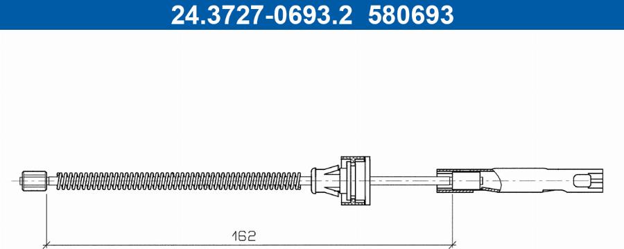 ATE 24.3727-0693.2 - Трос, гальмівна система autocars.com.ua