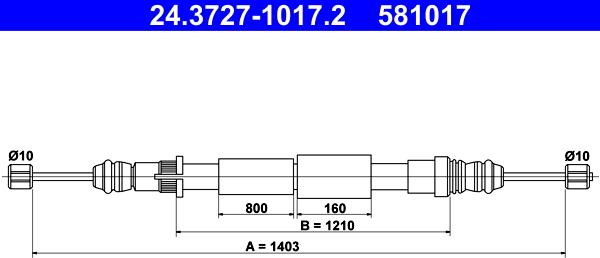 ATE 24.3727-1017.2 - Тросик, cтояночный тормоз avtokuzovplus.com.ua