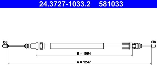 ATE 24.3727-1033.2 - Тросик, cтояночный тормоз avtokuzovplus.com.ua