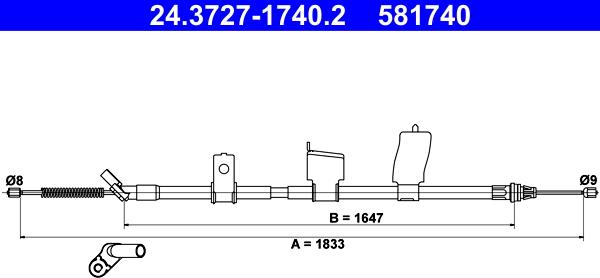 ATE 24.3727-1740.2 - Тросик, cтояночный тормоз avtokuzovplus.com.ua