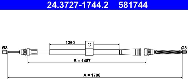 ATE 24.3727-1744.2 - Тросик, cтояночный тормоз avtokuzovplus.com.ua