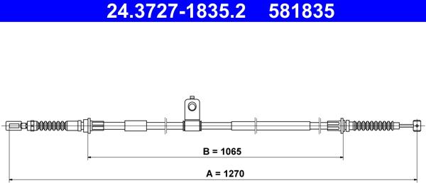 ATE 24.3727-1835.2 - Трос, гальмівна система autocars.com.ua