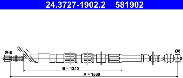 ATE 24.3727-1902.2 - Трос, гальмівна система autocars.com.ua