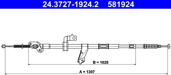 ATE 24.3727-1924.2 - Трос, гальмівна система autocars.com.ua