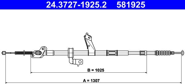 ATE 24.3727-1925.2 - Трос, гальмівна система autocars.com.ua