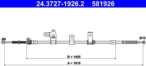 ATE 24.3727-1926.2 - Тросик, cтояночный тормоз avtokuzovplus.com.ua