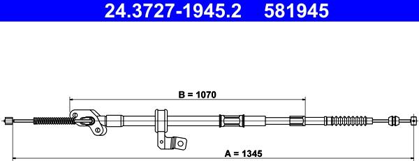 ATE 24.3727-1945.2 - Трос, гальмівна система autocars.com.ua