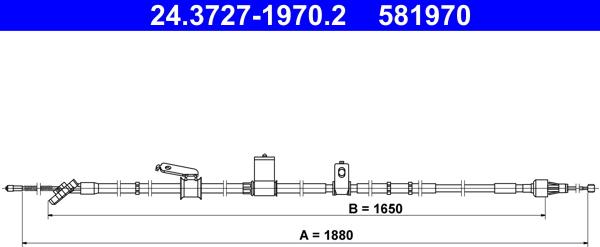 ATE 24.3727-1970.2 - Трос, гальмівна система autocars.com.ua