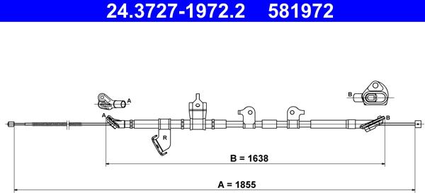 ATE 24.3727-1972.2 - Трос, гальмівна система autocars.com.ua