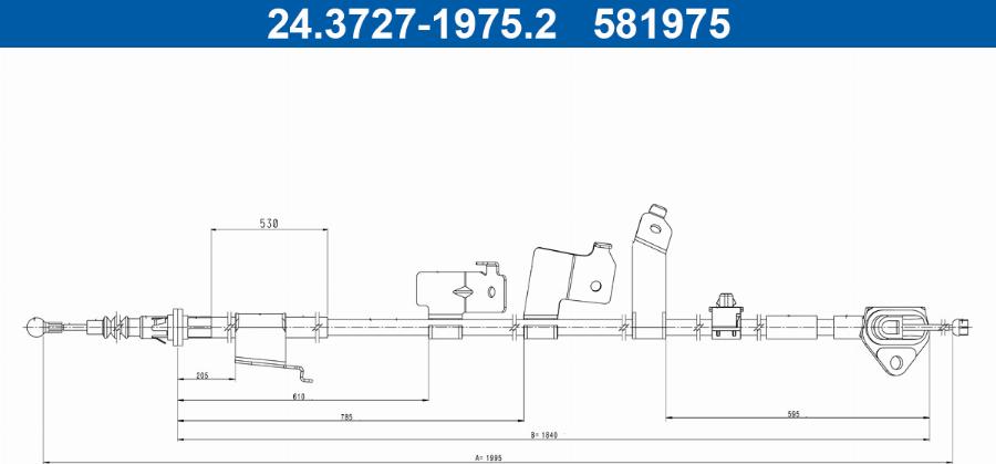 ATE 24.3727-1975.2 - Трос, гальмівна система autocars.com.ua