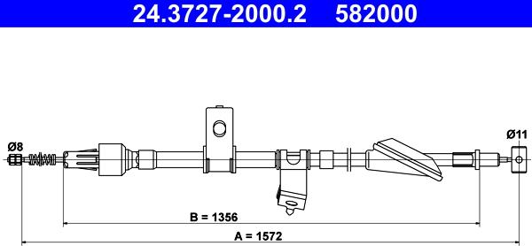 ATE 24.3727-2000.2 - Трос, гальмівна система autocars.com.ua