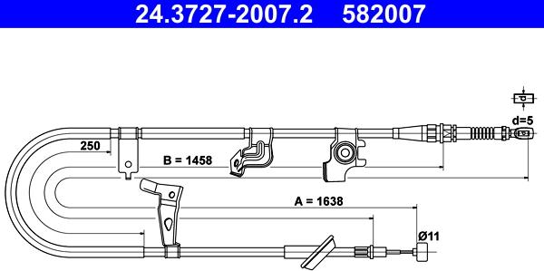 ATE 24.3727-2007.2 - Трос, гальмівна система autocars.com.ua