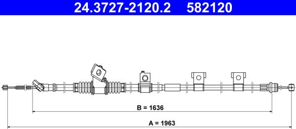 ATE 24.3727-2120.2 - Трос, гальмівна система autocars.com.ua