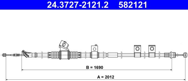 ATE 24.3727-2121.2 - Трос, гальмівна система autocars.com.ua