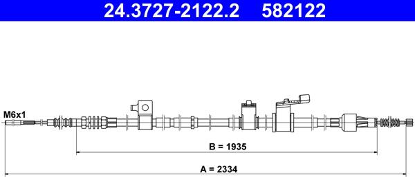 ATE 24.3727-2122.2 - Тросик, cтояночный тормоз autodnr.net