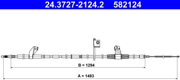 ATE 24.3727-2124.2 - Трос, гальмівна система autocars.com.ua
